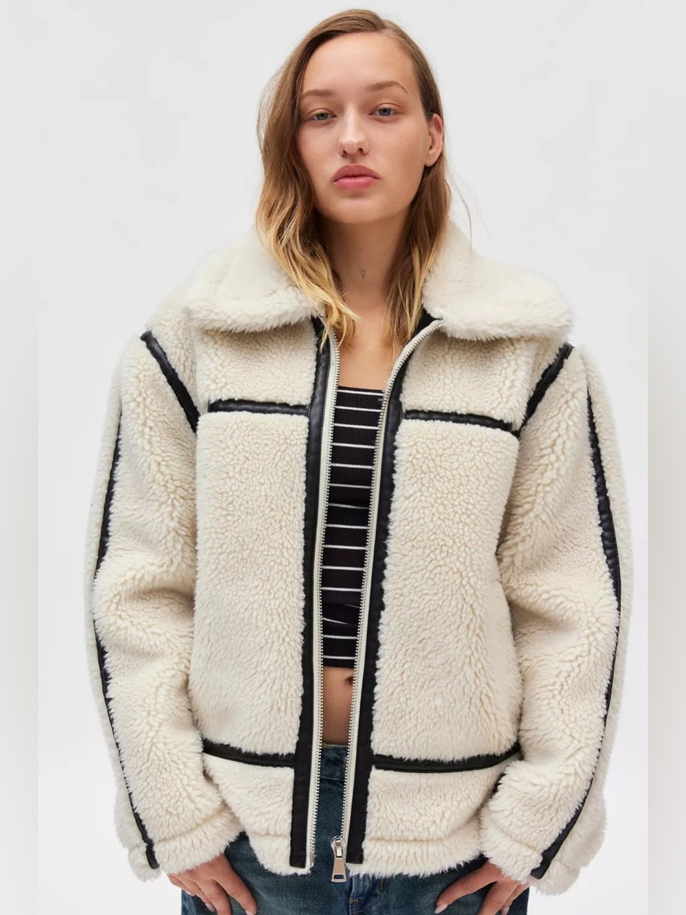 BDG Urban Outfitters Taylor Piled Fleece Aviator Jacket
